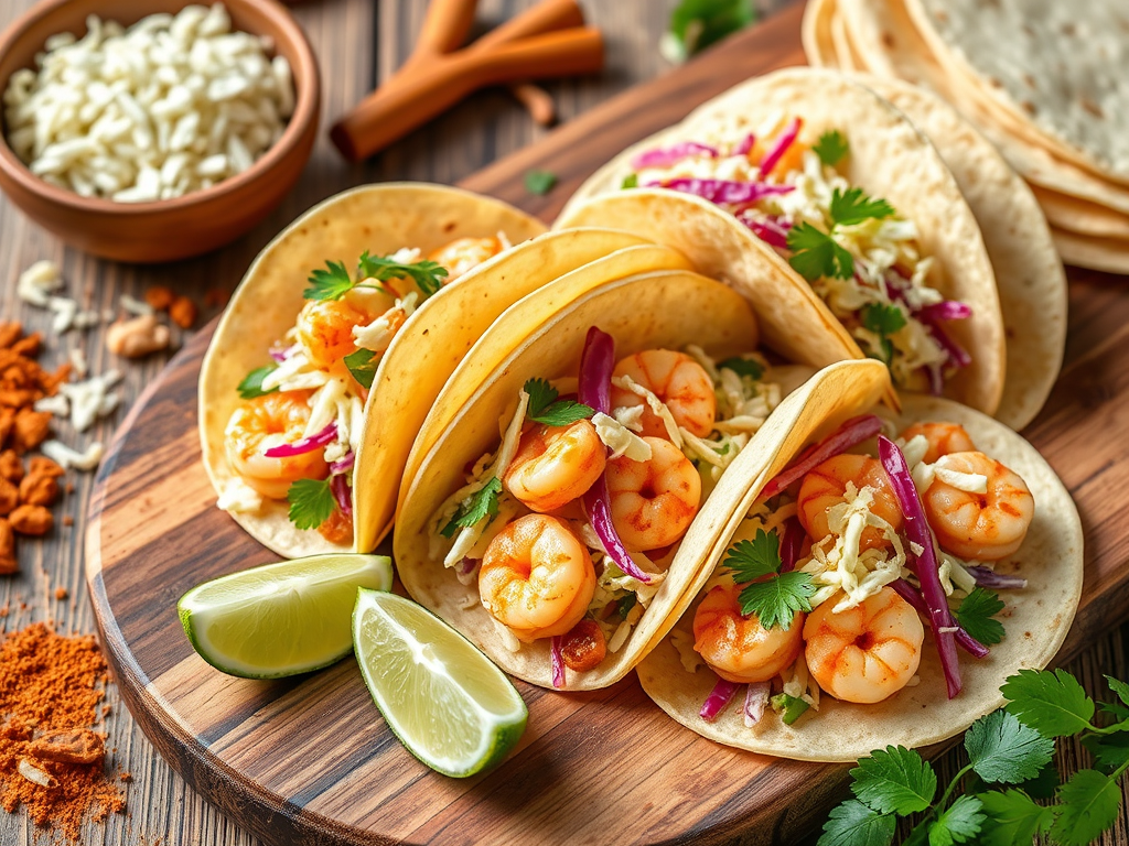 Shrimp Tacos with Creamy&nbsp;Slaw